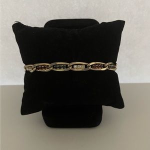 Vintage, Gold Tone, Multi- Color Rhinestone Bracelet